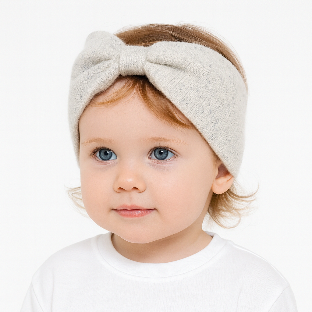 Girls shimmery woolen bow