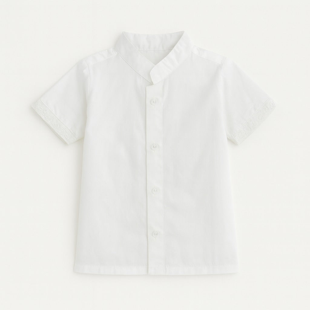 Boys white simple casual t-shirt