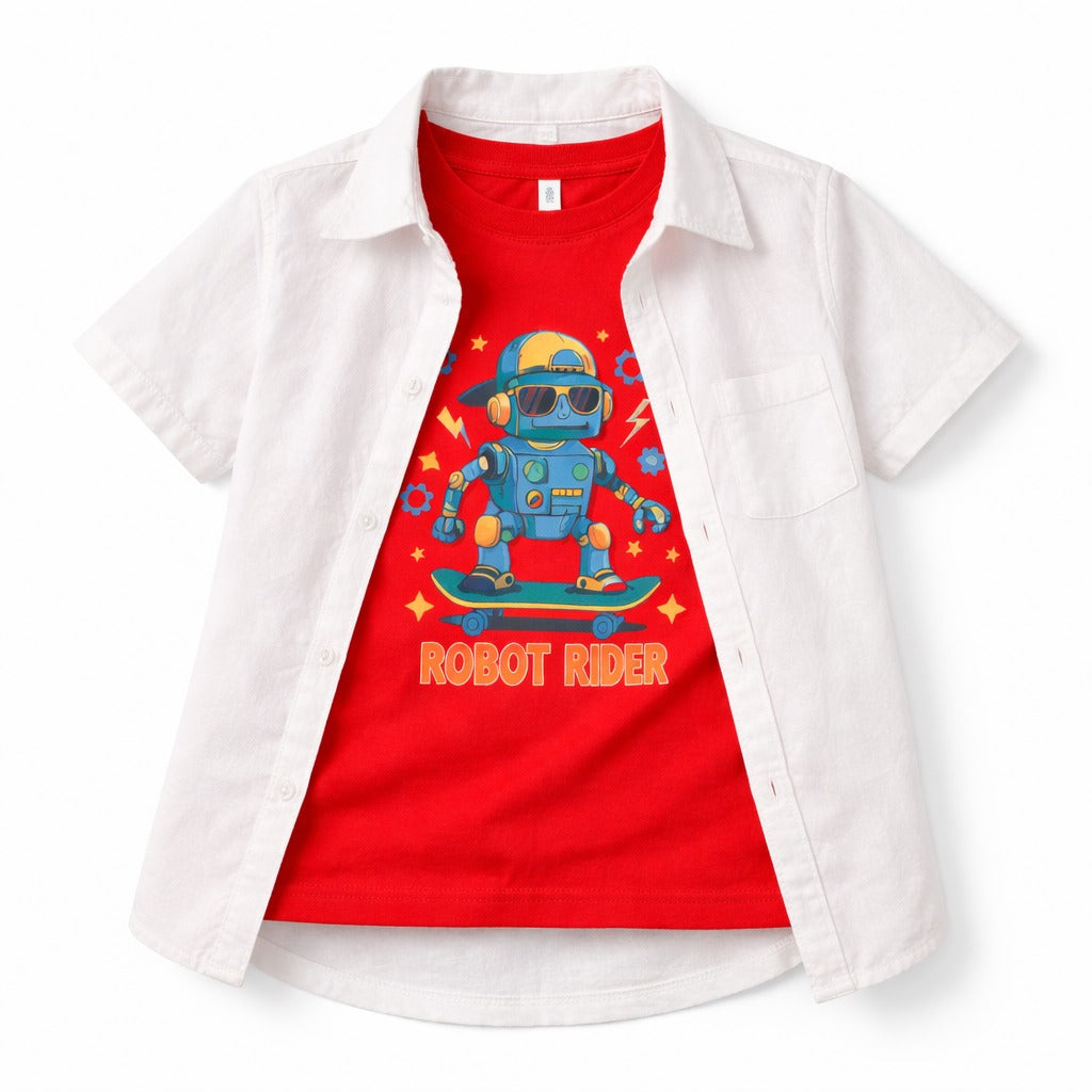 Boys Cool Robot Double Shirt
