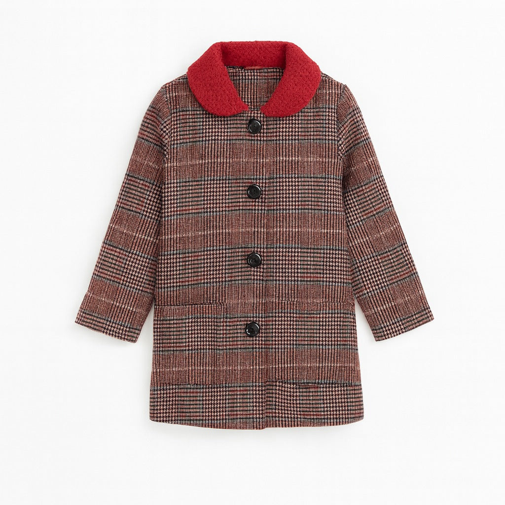 Girls red checkered coat