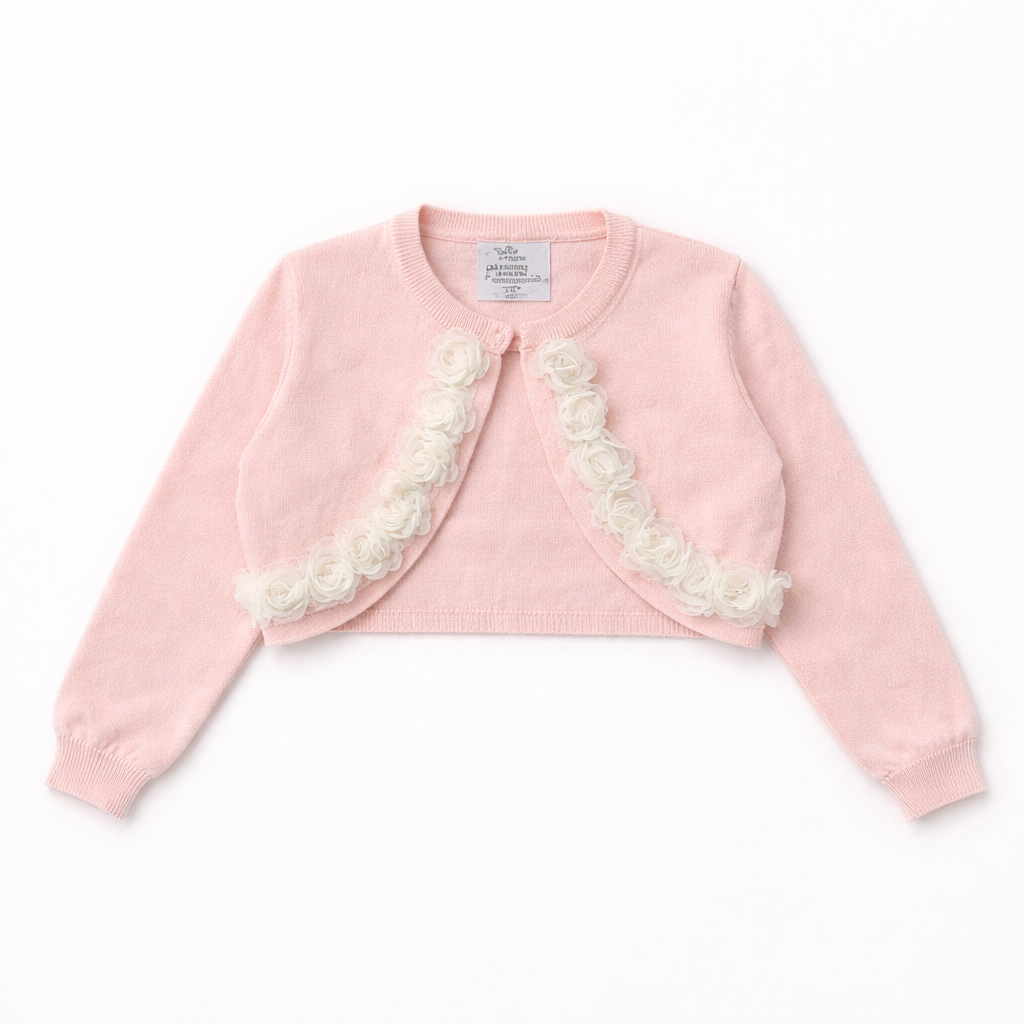Girls pink flower bolero (Last Chance)