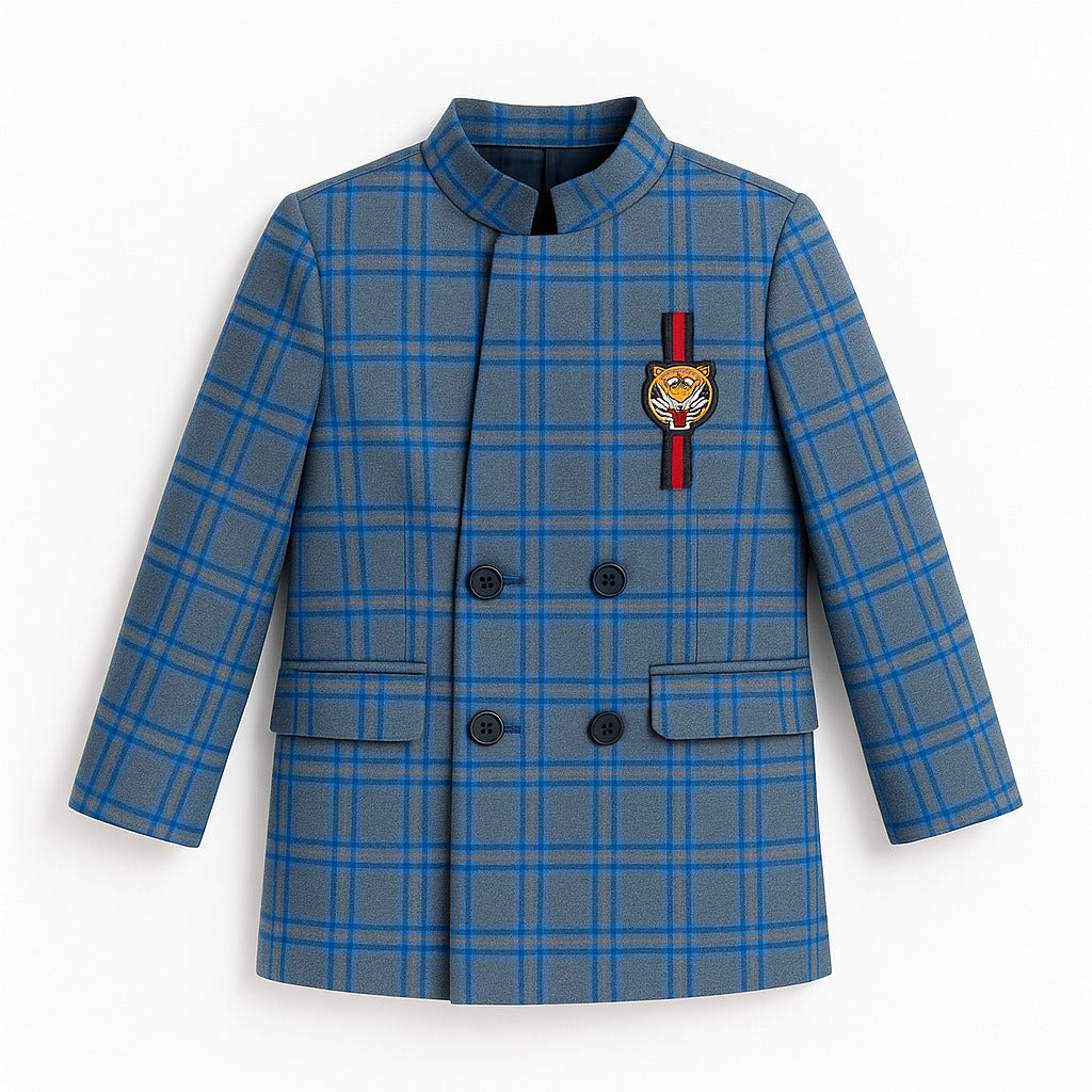 Girls cheetah check linning coat (Last Chance)