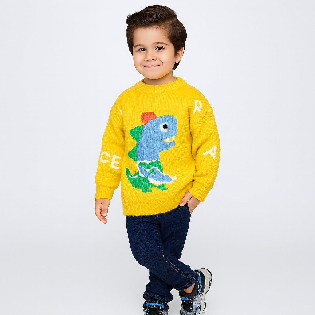 Boys yellow Dino sweater