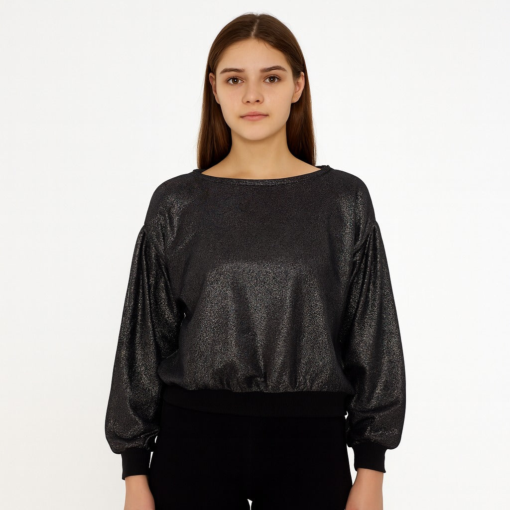 Ladies black glitter sweatshirt