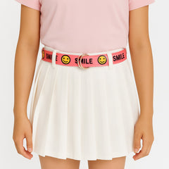 Girls pink smile belt