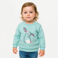 Sky blue rabbit embraided sweatshirt (Last Chance)