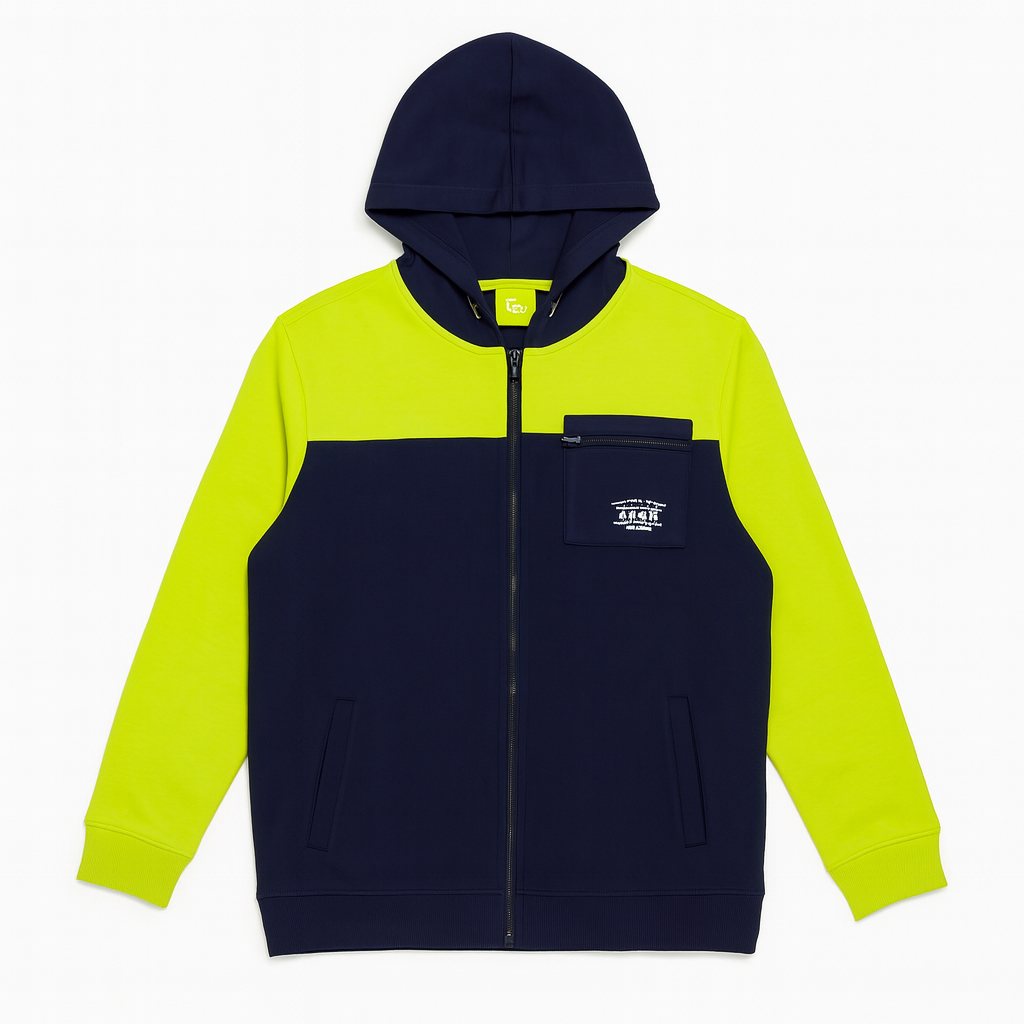 Mens neon and blue zipper