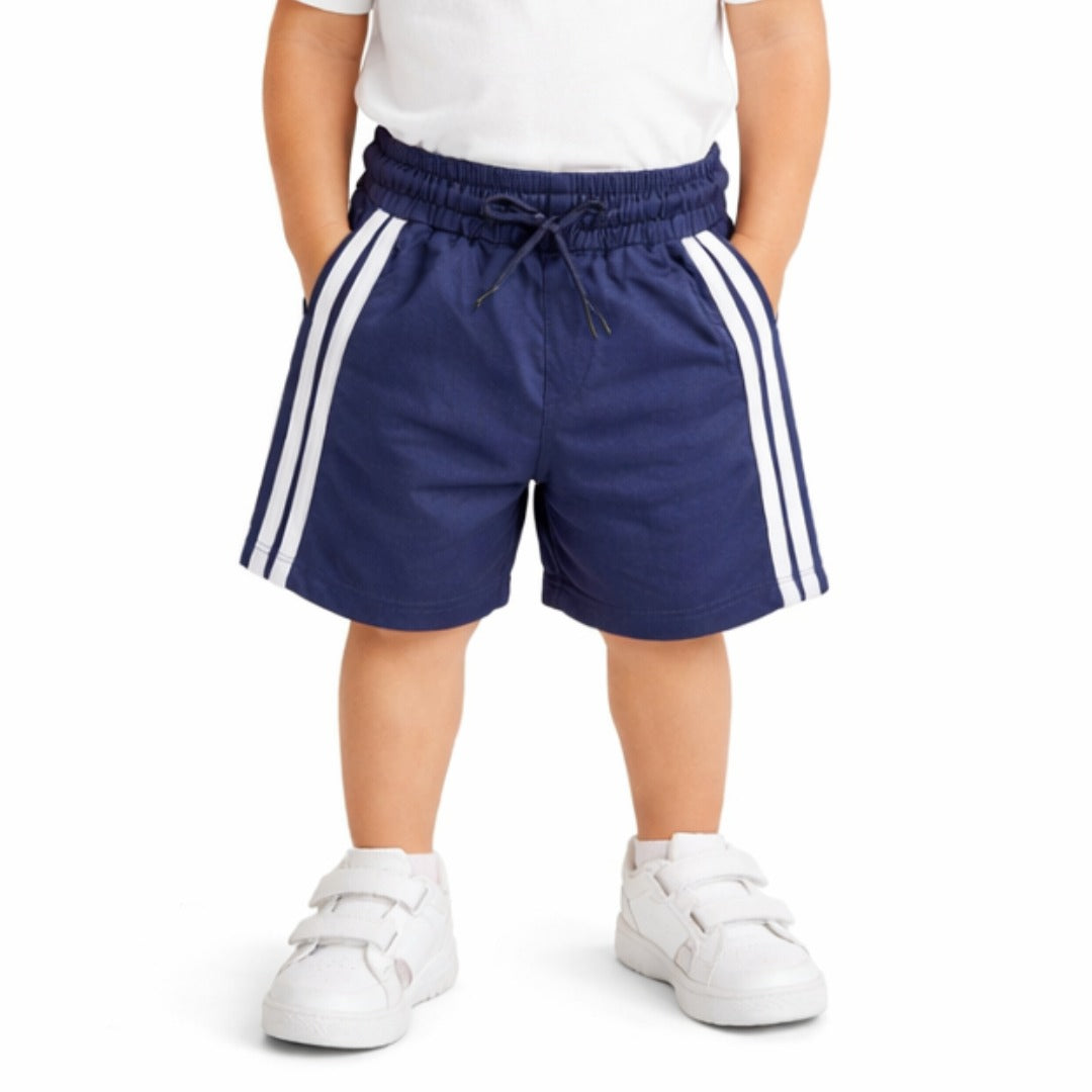 Boys blue side stripe shorts