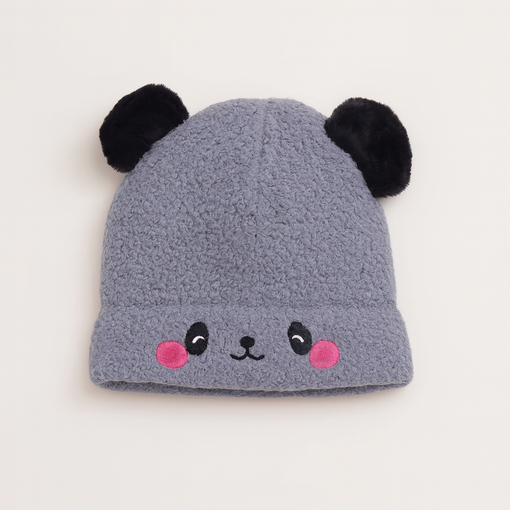 Gray cloud  pompon cap