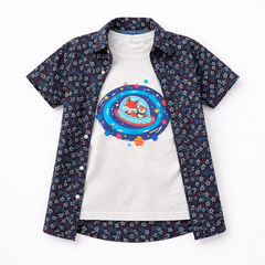 Boys Starry Space Double Shirt