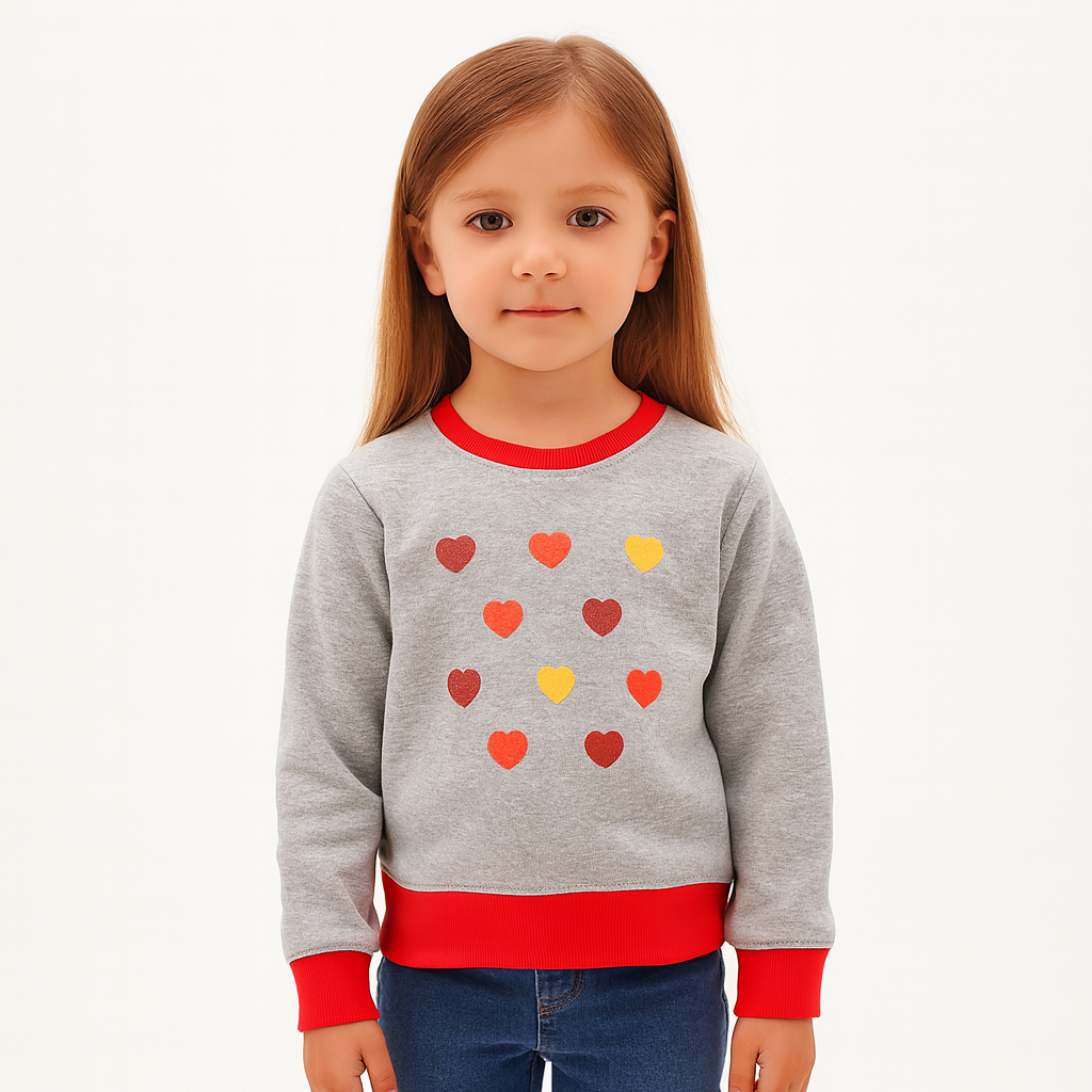Glitter heart sweat shirt