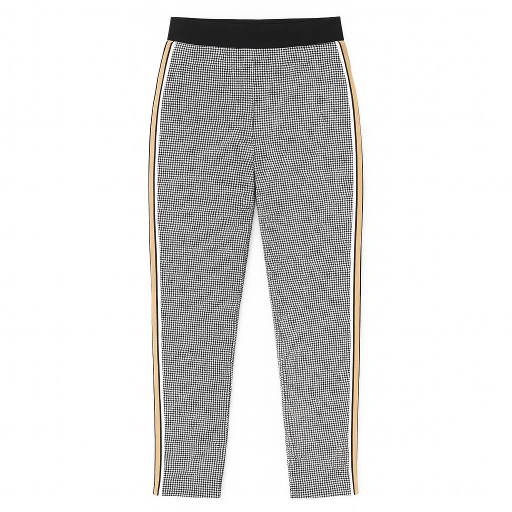 Girls side stripe check trouser