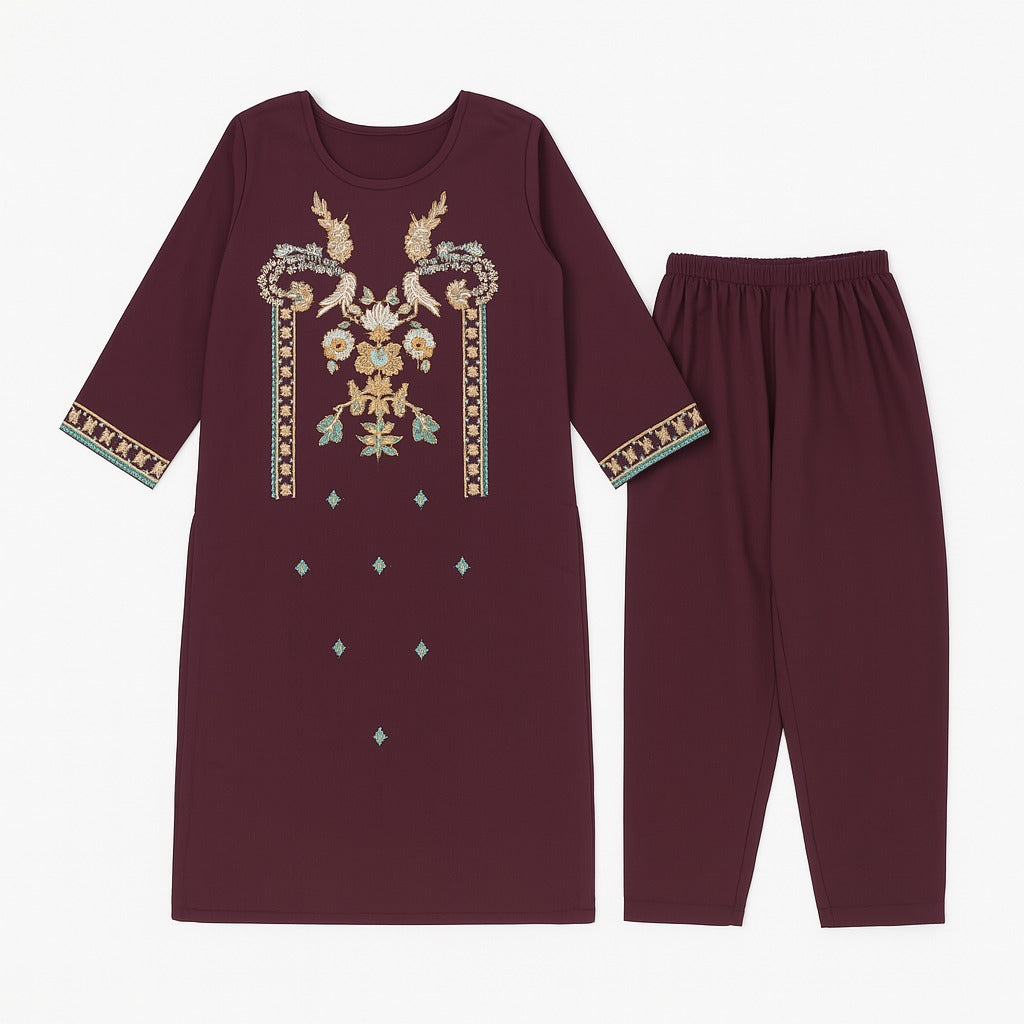 Girls embroidered 2pc