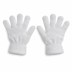 Girls white glitter gloves