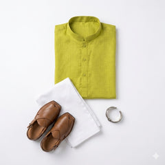 BOYS Lime Green Plain shalwar kameez