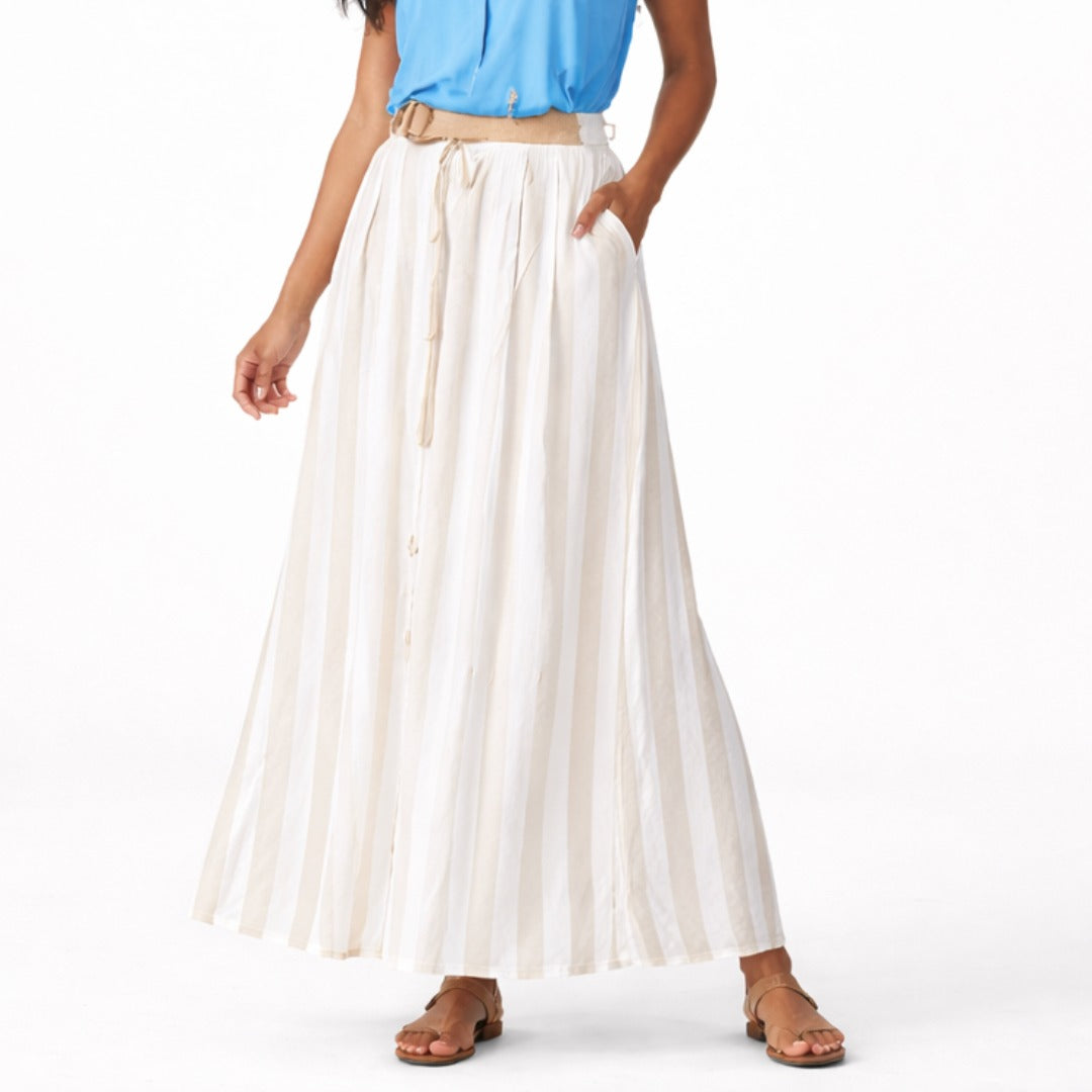 Brown and white lining skirt (Womens)