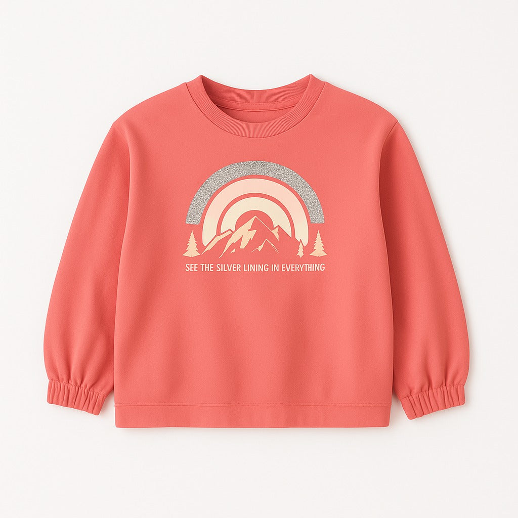 Girls rainbow sequin full sleeves shirt