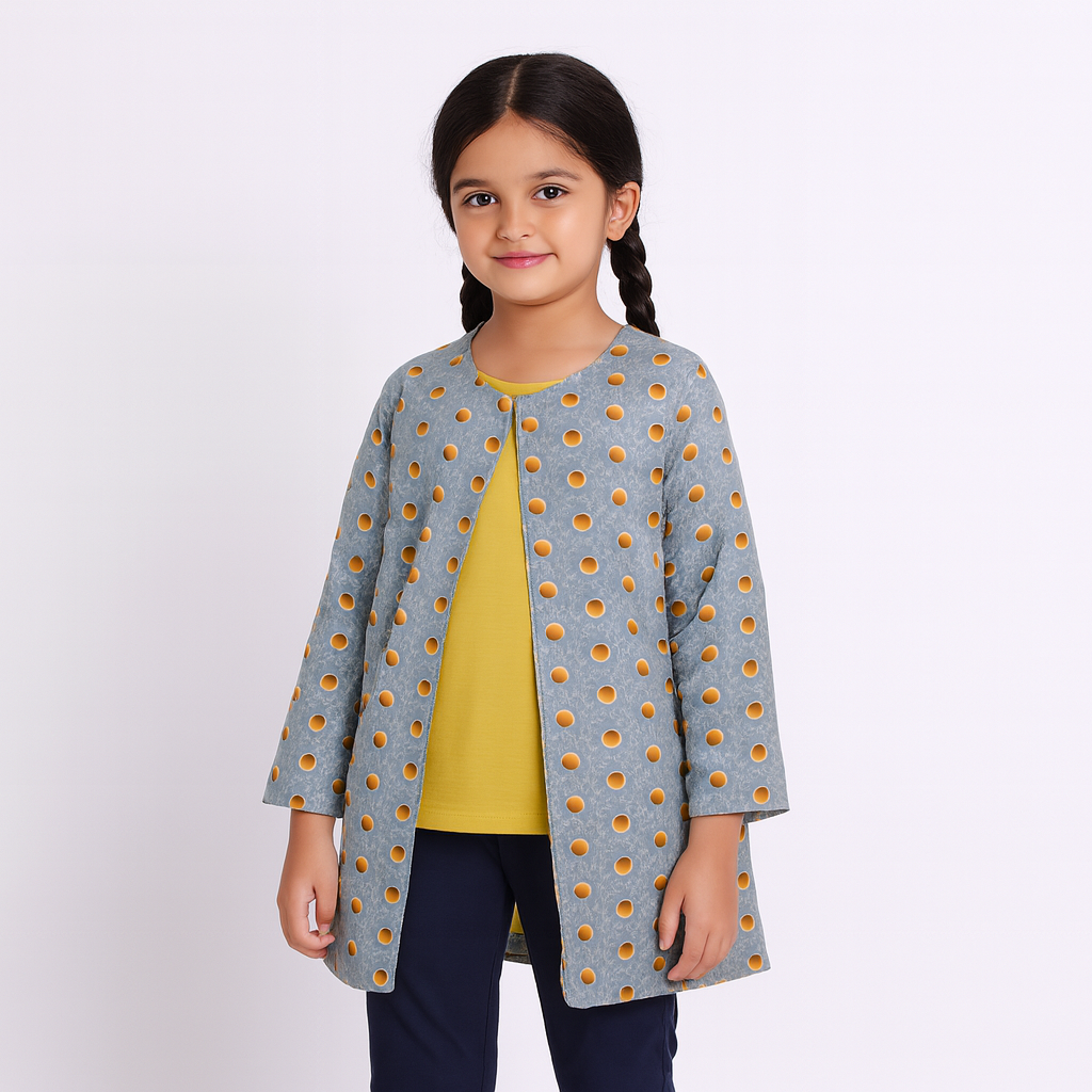 Girls gray open cardigan
