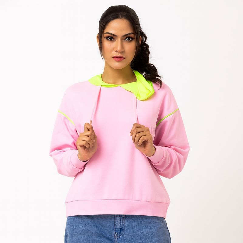 Ladies pink and neon hoodie