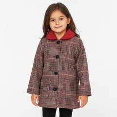 Girls red checkered coat