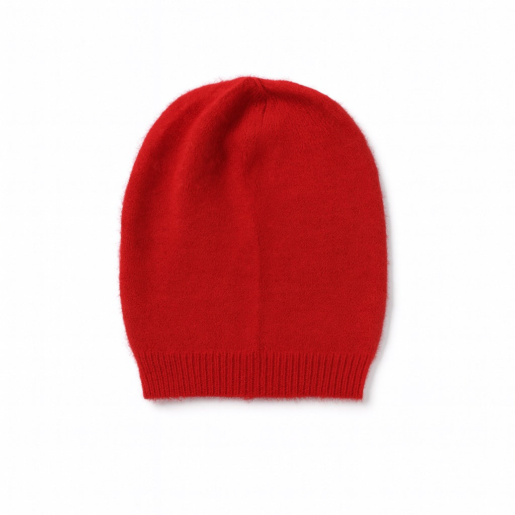 Women maroon rabbit wool cap