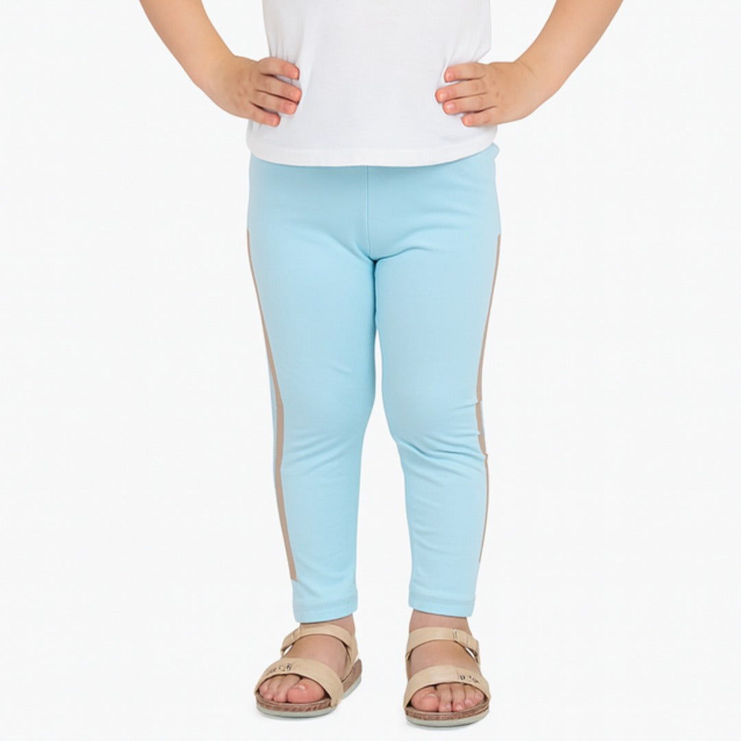 Girls blue gray side stripe trouser (Last Chance)