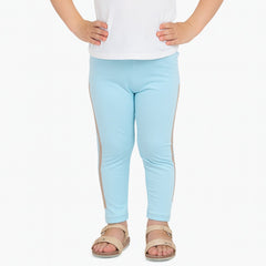 Girls blue gray side stripe trouser (Last Chance)