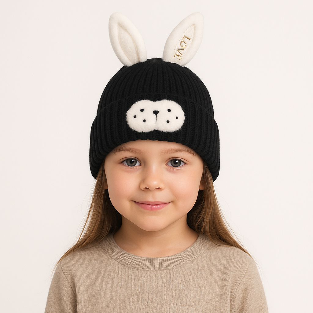Black rabbit cap