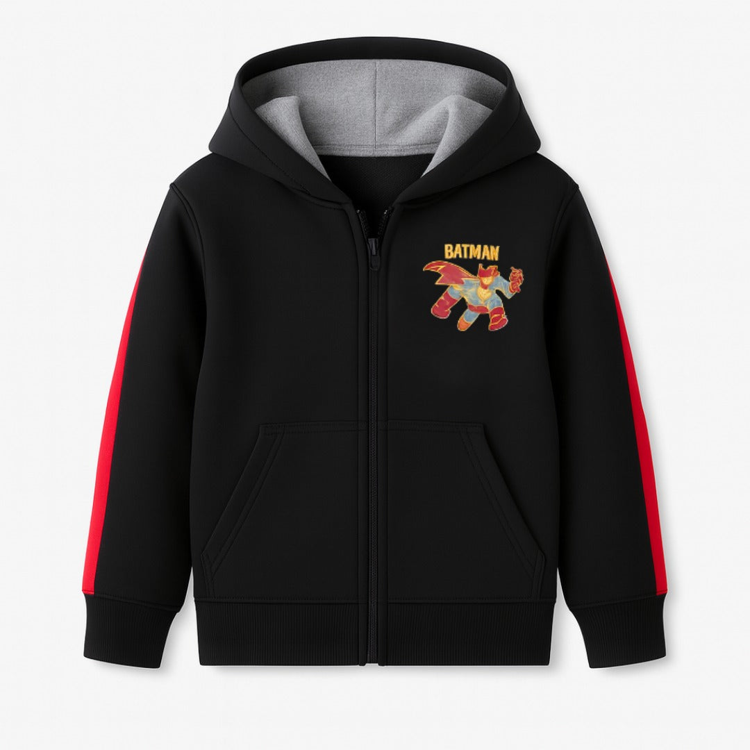 Boys black batman wool upper