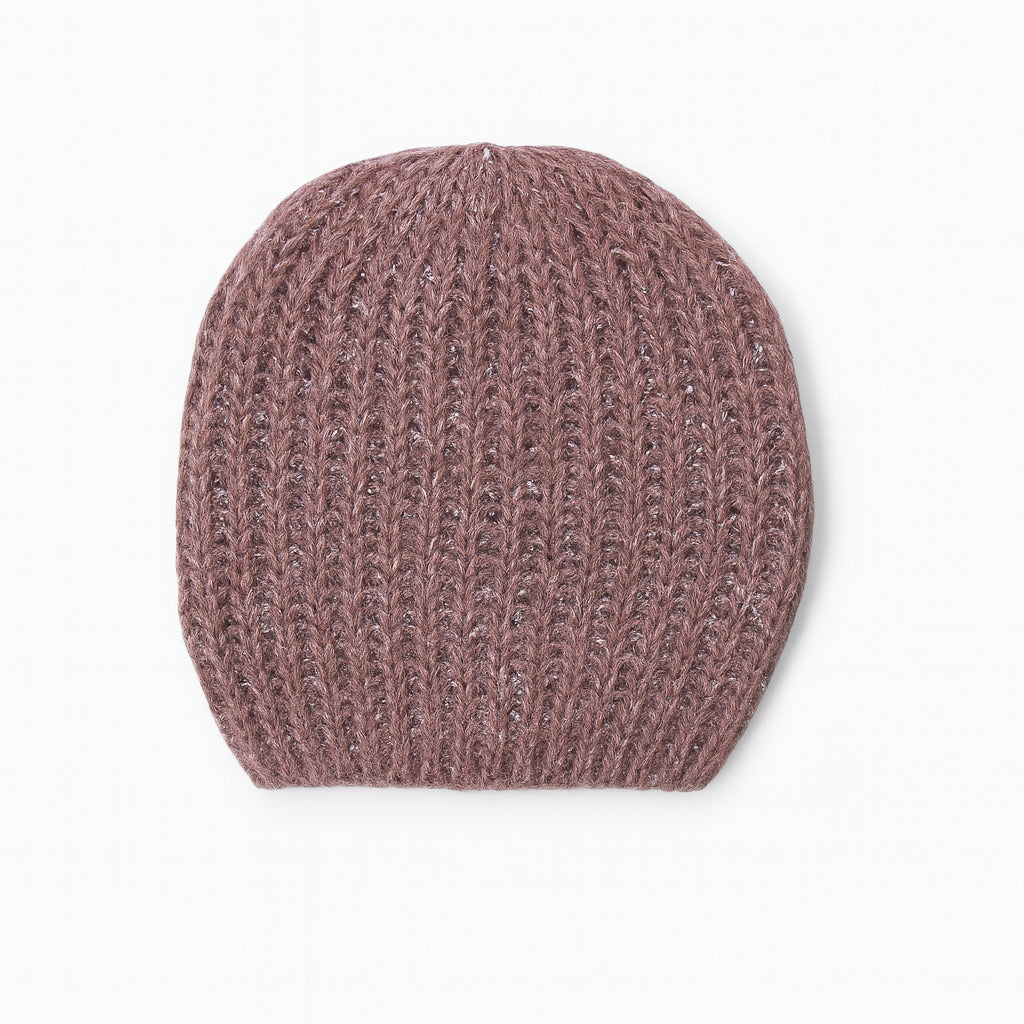 Women pink glitter wool cap