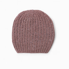Women pink glitter wool cap