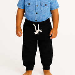Boys black basic jogger trouser