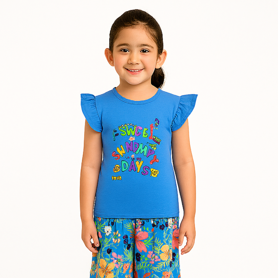 Girls blue summer days T-shirt