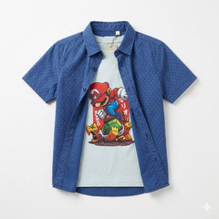 Boys Mario Graphic Double Shirt