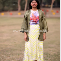 Ladies yellow and dots skirt