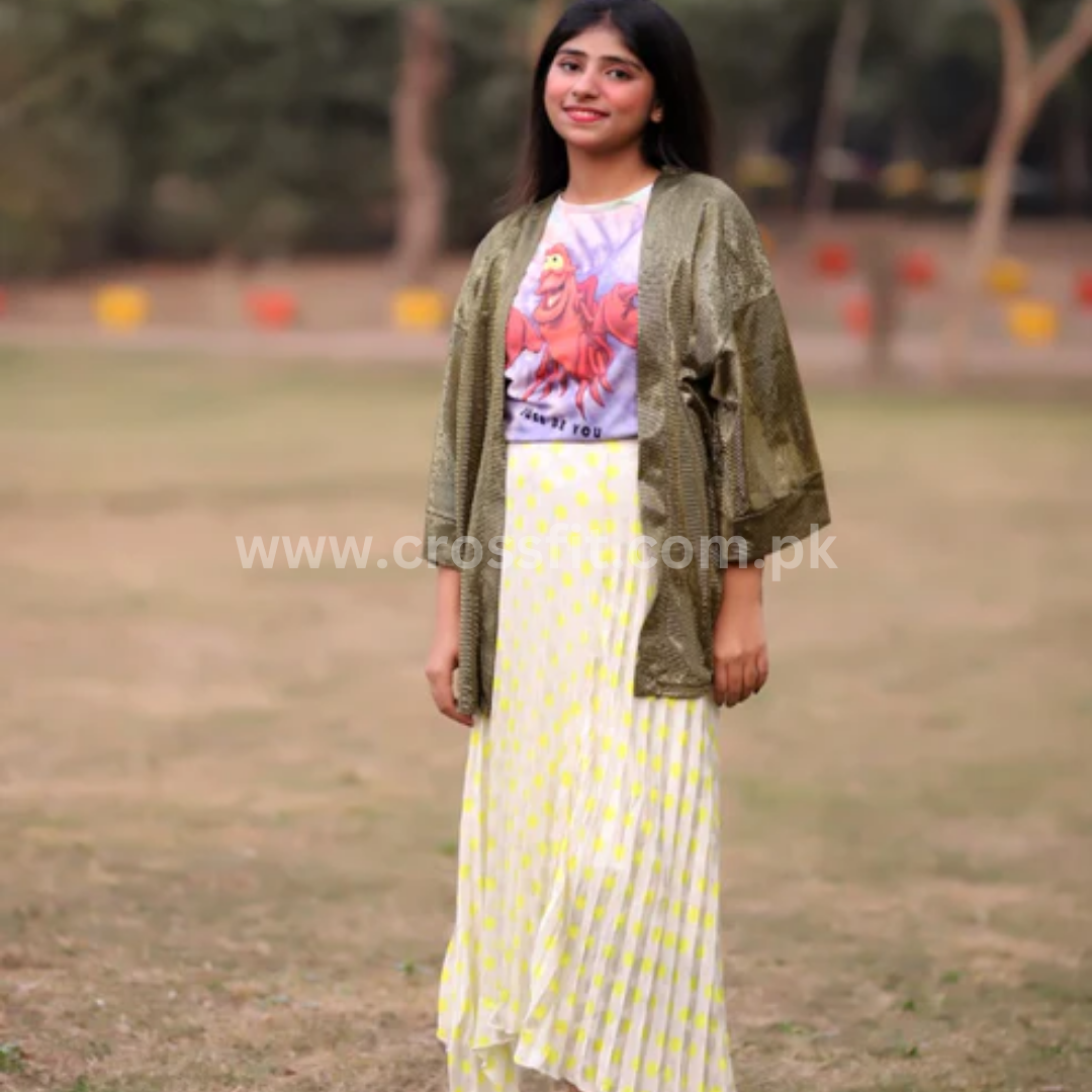 Ladies yellow and dots skirt